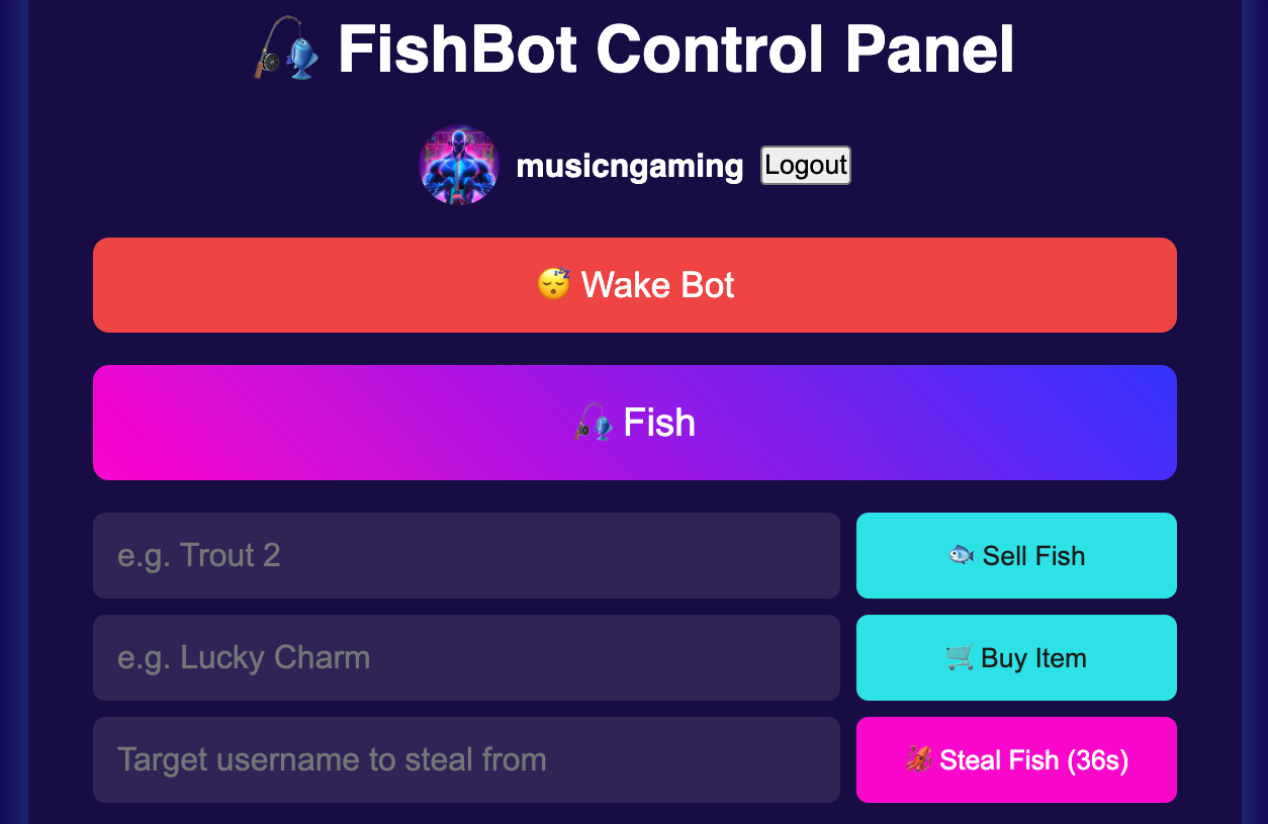 FishBot Control Panel