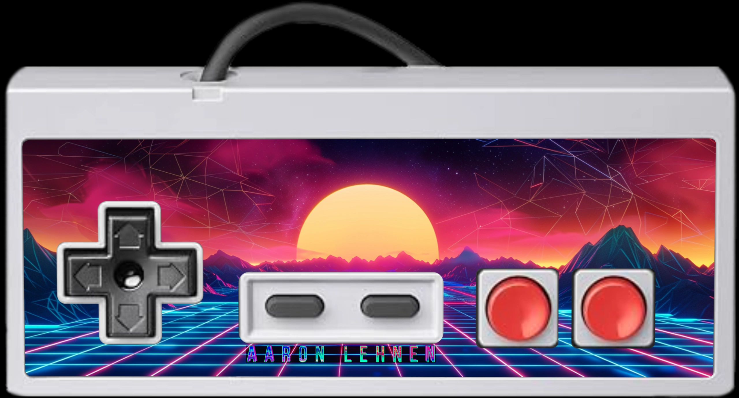 Retrowave custom controller decal design by Aaron Lehnen