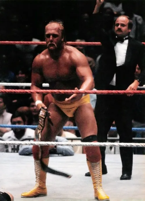 Hulk Hogan with the WWF World Heavyweight Championship, circa 1988